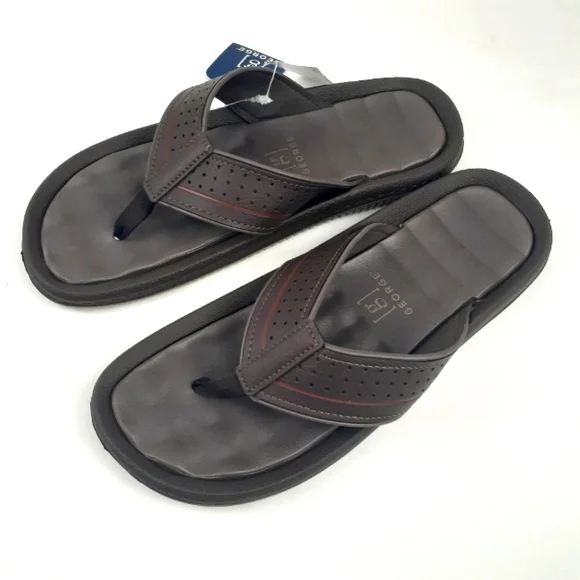 Brown Sandals George Flip Flops Mens Performance Thong George Men&
